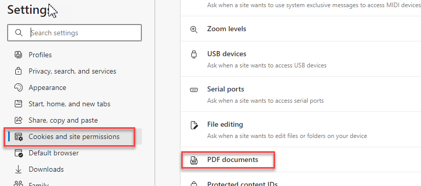 Figure 3 - Disable Always download PDF Document